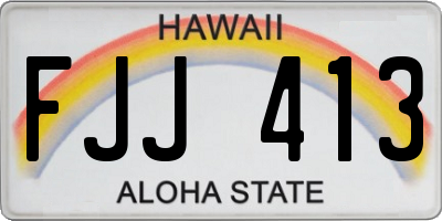 HI license plate FJJ413