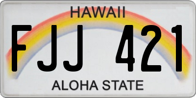 HI license plate FJJ421
