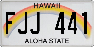 HI license plate FJJ441
