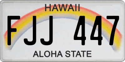 HI license plate FJJ447
