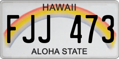 HI license plate FJJ473