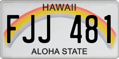 HI license plate FJJ481