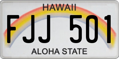 HI license plate FJJ501