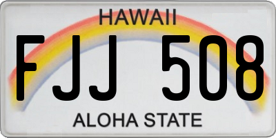 HI license plate FJJ508