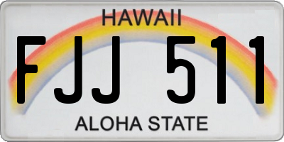 HI license plate FJJ511