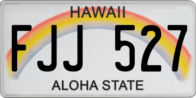 HI license plate FJJ527