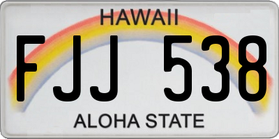 HI license plate FJJ538