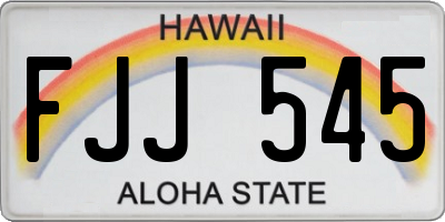 HI license plate FJJ545