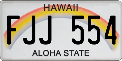 HI license plate FJJ554