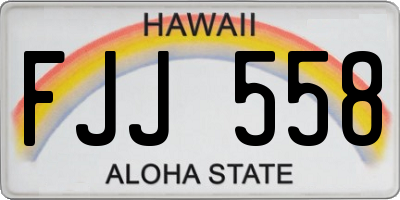 HI license plate FJJ558