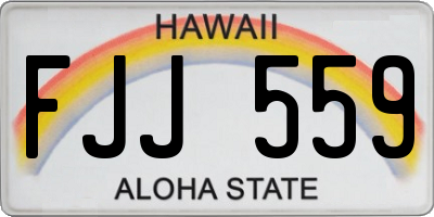HI license plate FJJ559