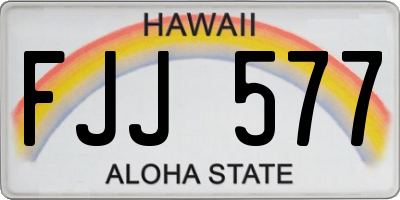 HI license plate FJJ577