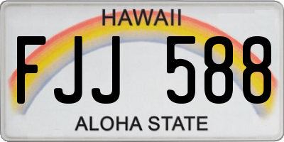 HI license plate FJJ588