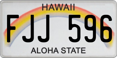 HI license plate FJJ596