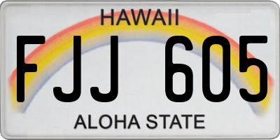 HI license plate FJJ605