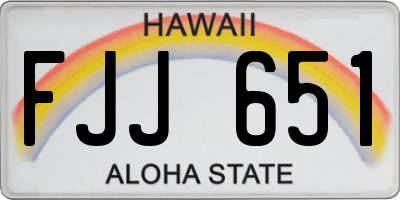 HI license plate FJJ651