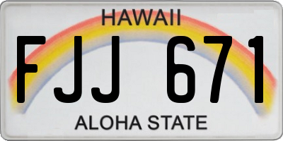HI license plate FJJ671