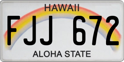 HI license plate FJJ672