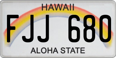 HI license plate FJJ680