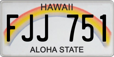 HI license plate FJJ751