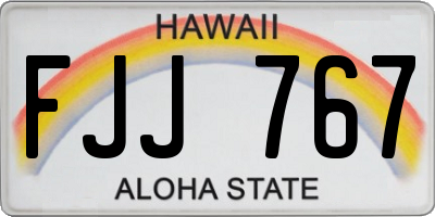 HI license plate FJJ767