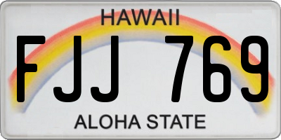 HI license plate FJJ769