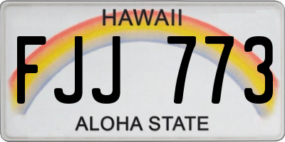 HI license plate FJJ773
