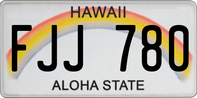 HI license plate FJJ780