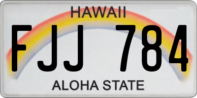 HI license plate FJJ784