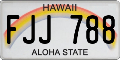HI license plate FJJ788