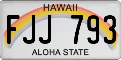 HI license plate FJJ793