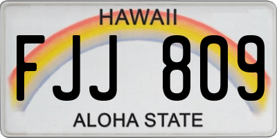HI license plate FJJ809