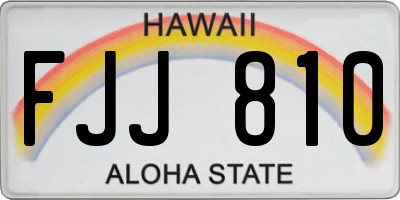 HI license plate FJJ810