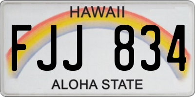 HI license plate FJJ834