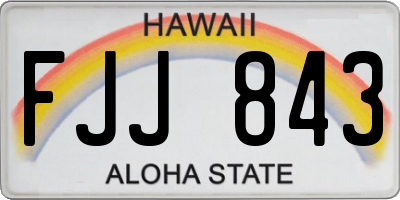 HI license plate FJJ843