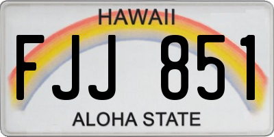 HI license plate FJJ851