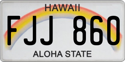 HI license plate FJJ860