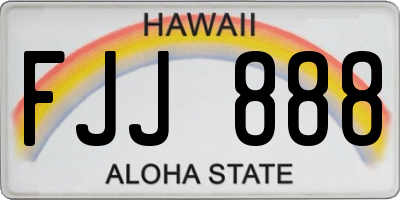 HI license plate FJJ888