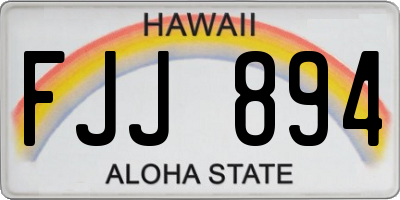 HI license plate FJJ894