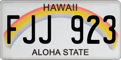 HI license plate FJJ923