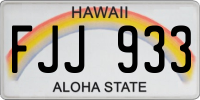 HI license plate FJJ933
