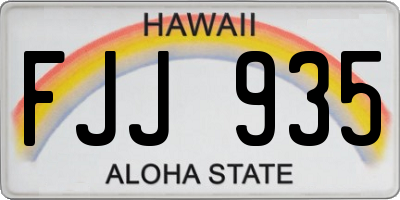 HI license plate FJJ935