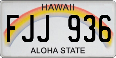 HI license plate FJJ936