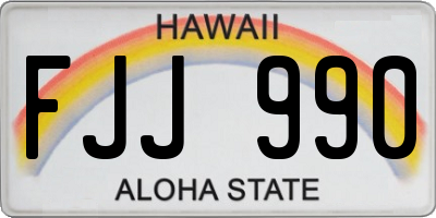 HI license plate FJJ990