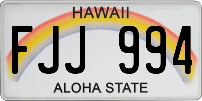 HI license plate FJJ994
