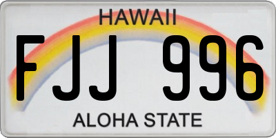 HI license plate FJJ996