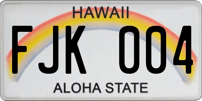 HI license plate FJK004