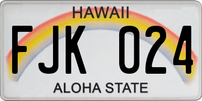 HI license plate FJK024