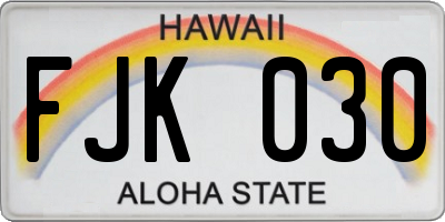 HI license plate FJK030