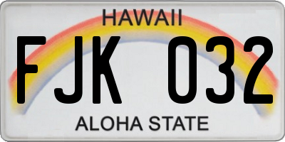 HI license plate FJK032